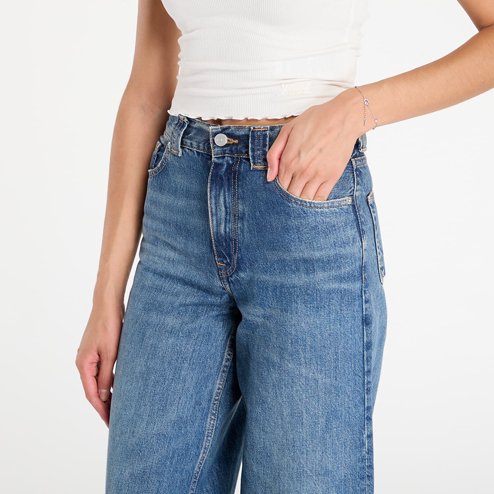 Calças de ganga para mulher Tommy Hilfiger 70'S High Rise Wide Leg Jeans Denim