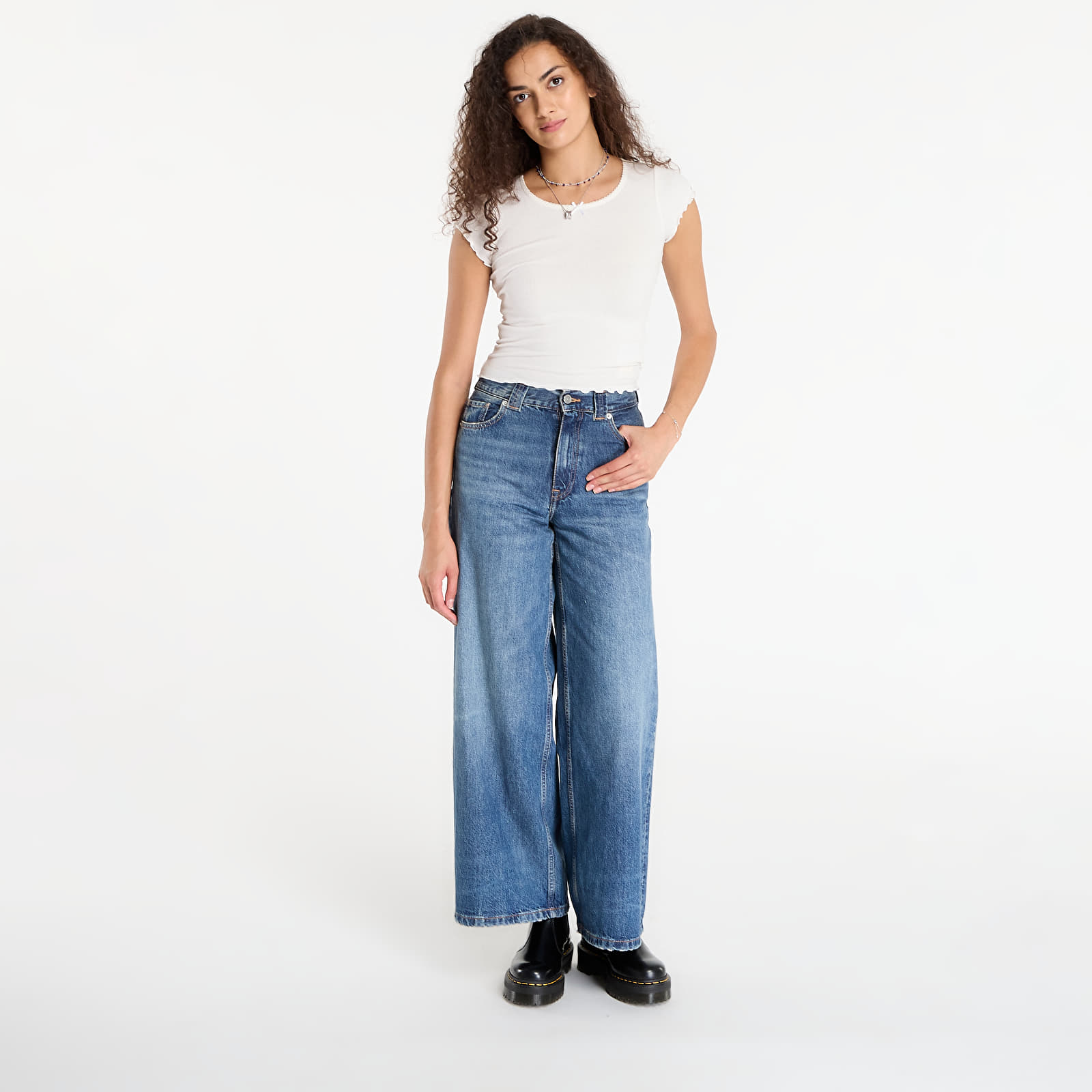 Calças de ganga para mulher Tommy Hilfiger 70'S High Rise Wide Leg Jeans Denim