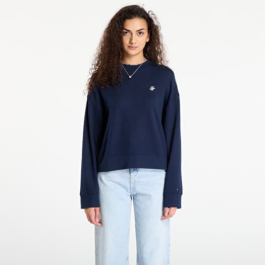 Tommy Hilfiger Script Pique Sweatshirt Blue
