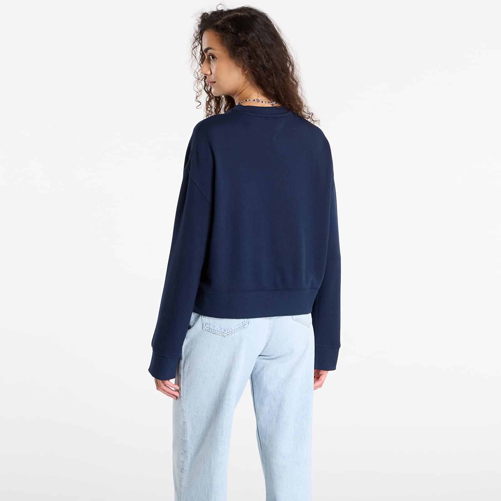 Mikiny Tommy Hilfiger Script Pique Sweatshirt Blue