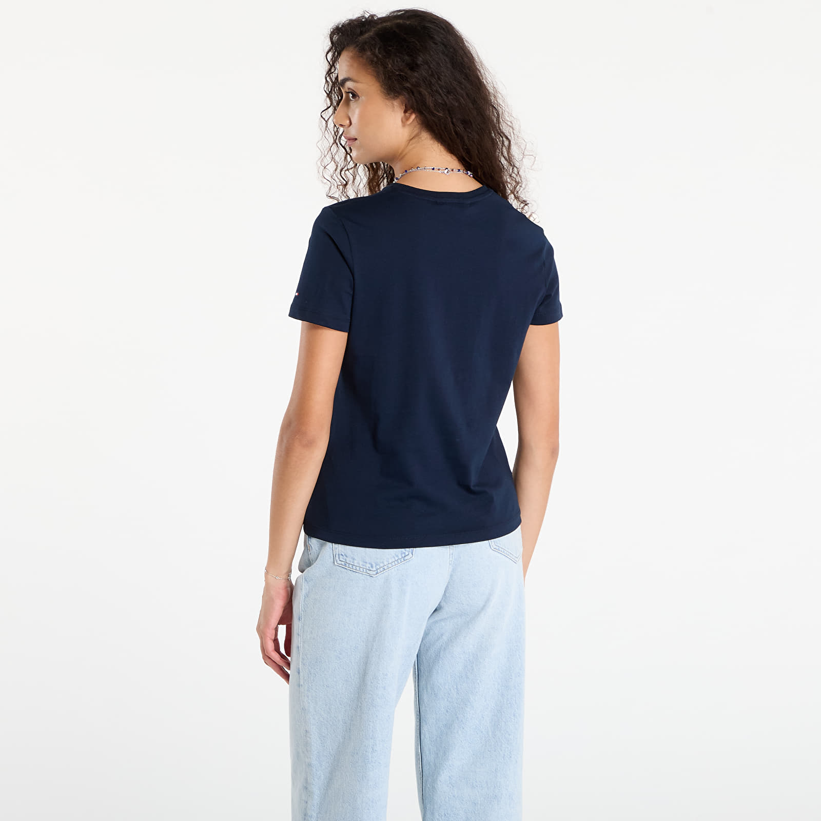 T-shirts de senhora Tommy Hilfiger TH Crest Embroidery Crew Neck T-Shirt Blue