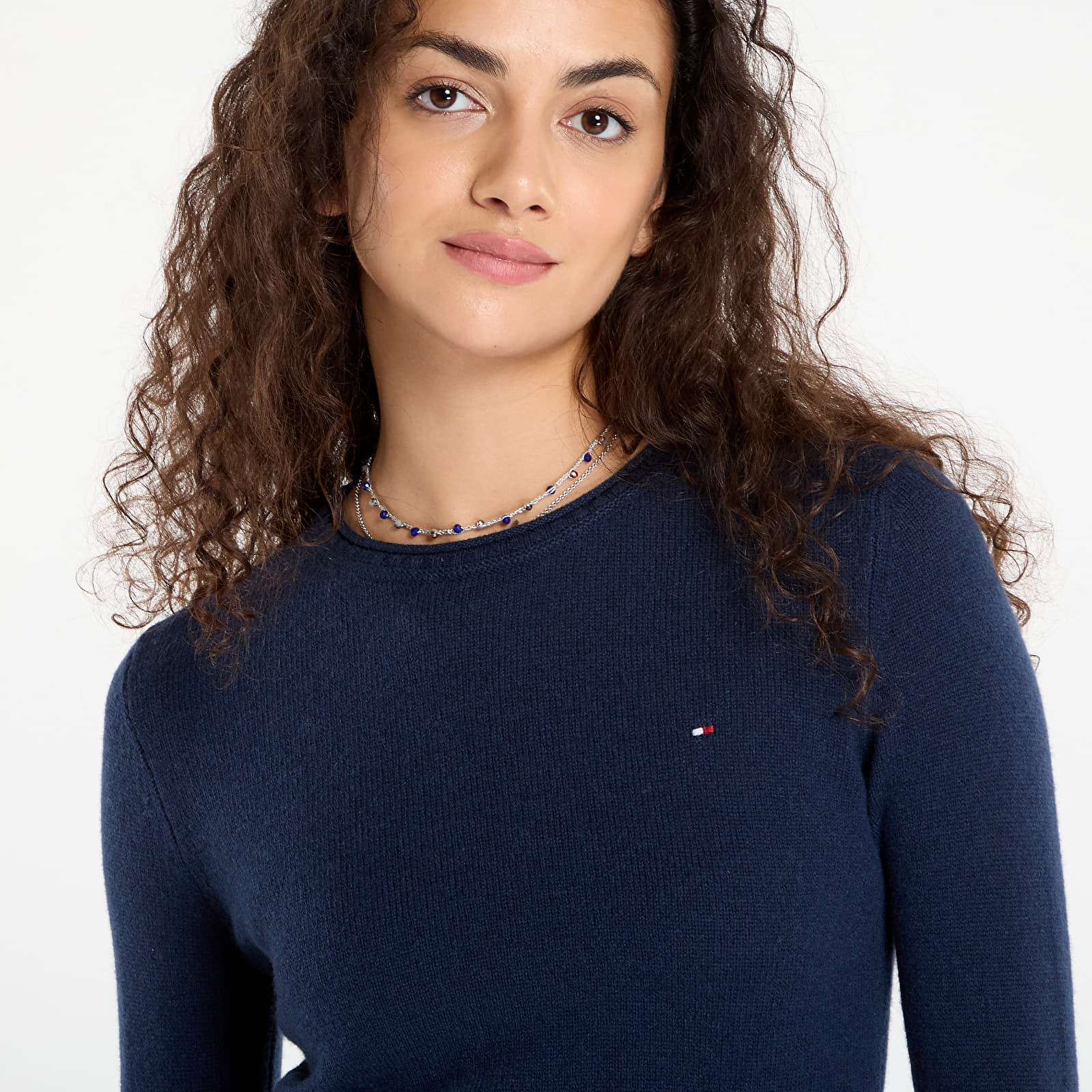 Camisolas de senhora Tommy Hilfiger Soft Wool C-Nk Ls Sweater Blue