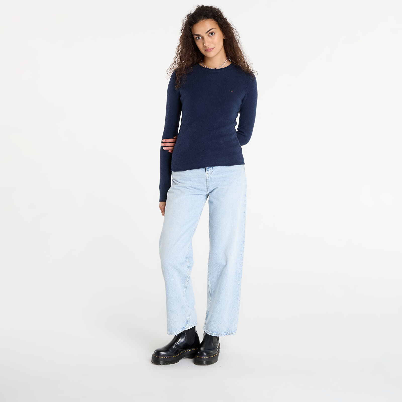 Camisolas de senhora Tommy Hilfiger Soft Wool C-Nk Ls Sweater Blue