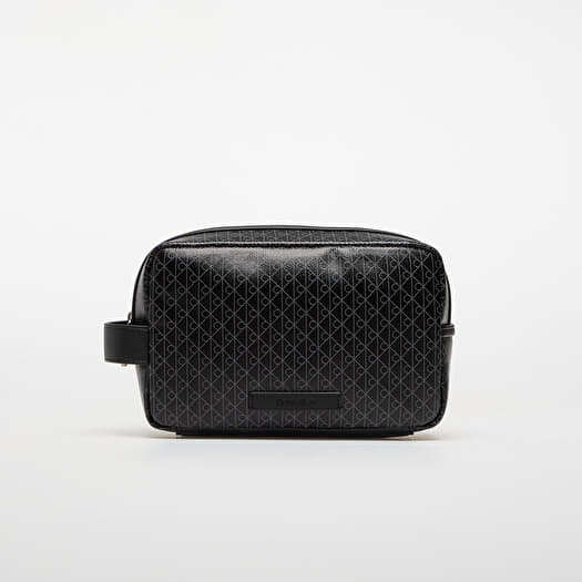 Calvin Klein Emblem Aop Coated Dopp Kit Black
