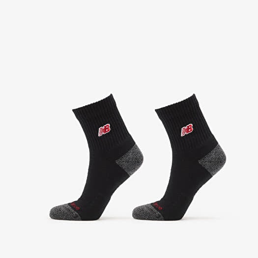 New Balance Active Premium Crew Quarter 2-Pack Black