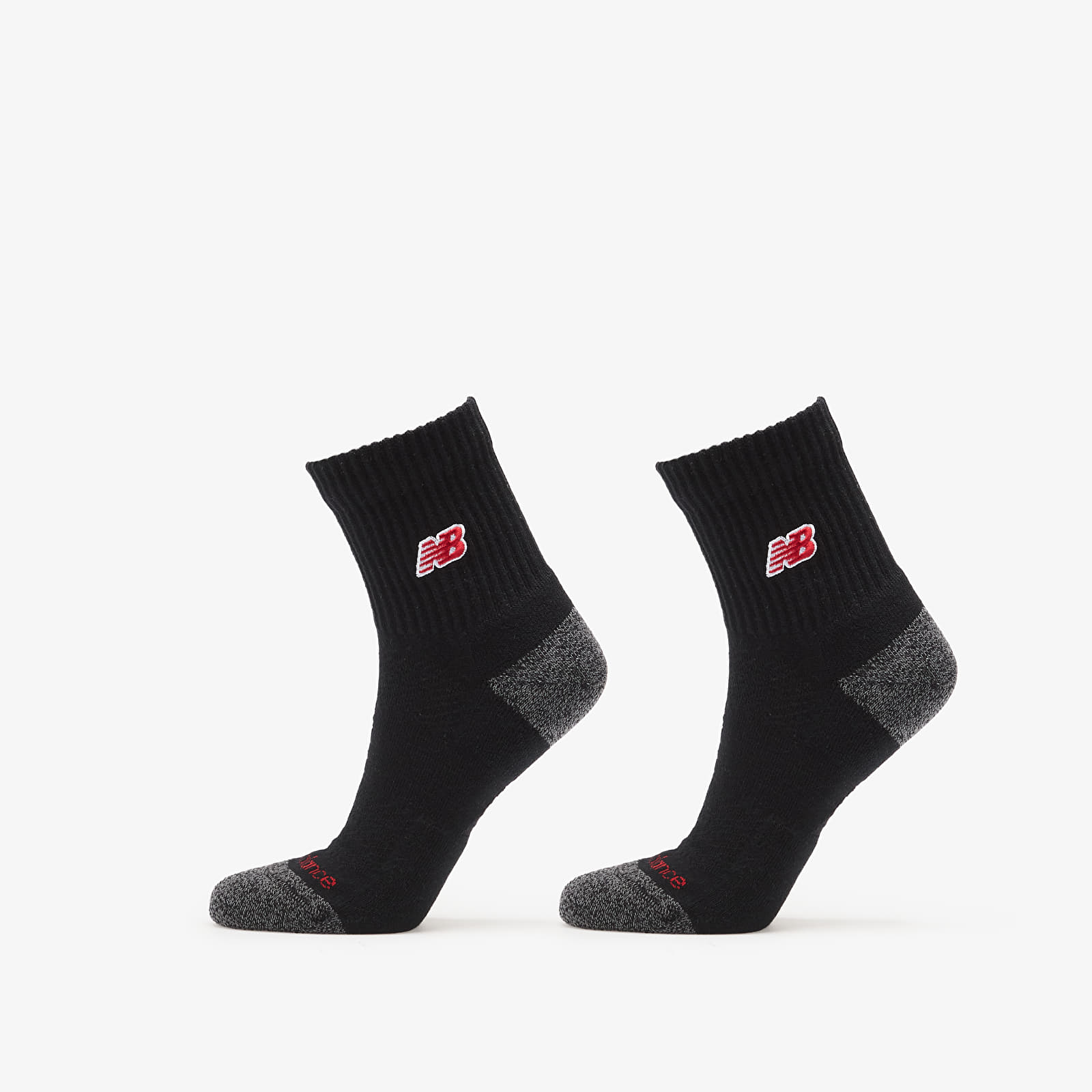 Zoknik New Balance Active Premium Crew Quarter 2-Pack Black
