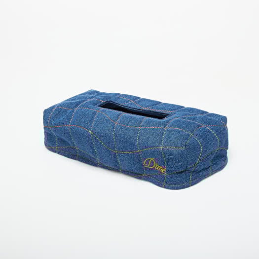 Dime Quilted Tissue Box Cover Indigo