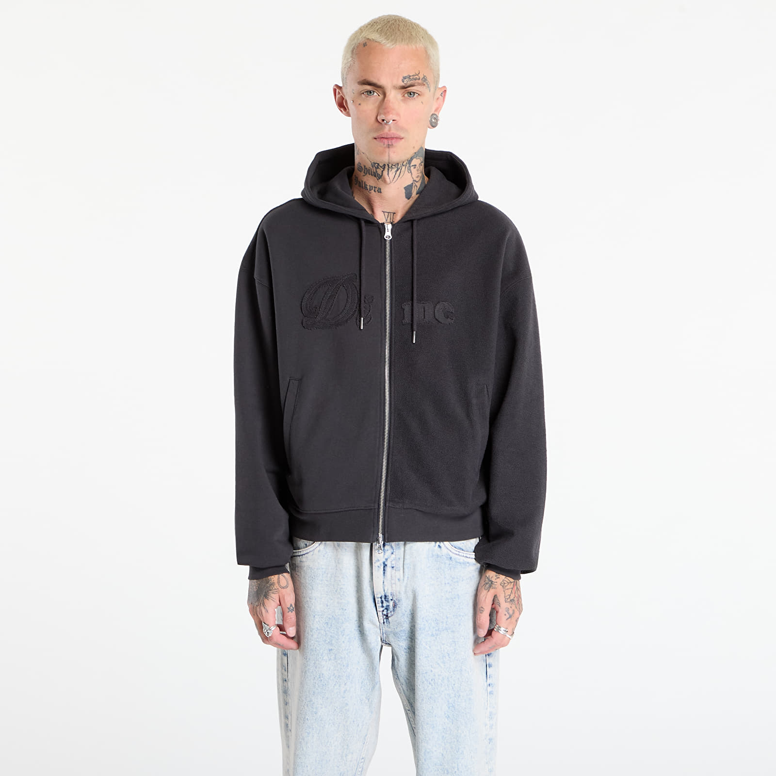 Mikinas ar kapuci un sporta krekli Dime Reverse French Terry Zip Hoodie UNISEX Vintage Black