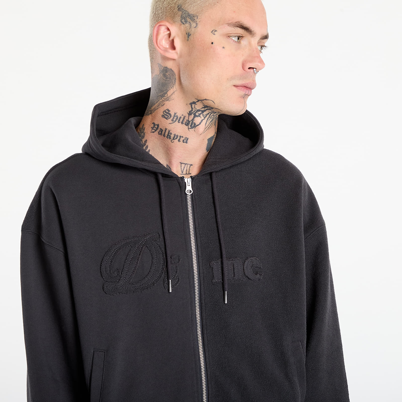 Mikinas ar kapuci un sporta krekli Dime Reverse French Terry Zip Hoodie UNISEX Vintage Black