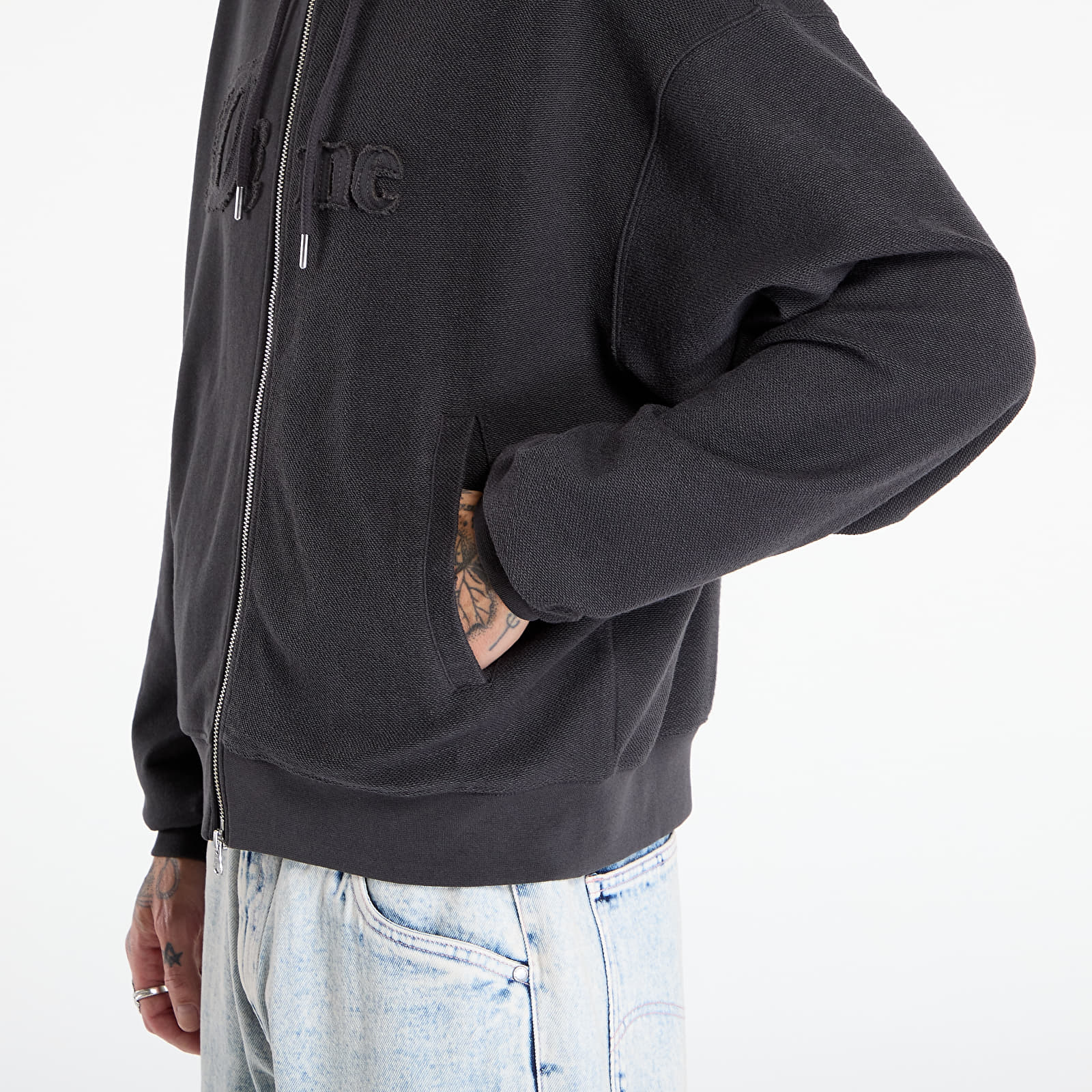 Mikinas ar kapuci un sporta krekli Dime Reverse French Terry Zip Hoodie UNISEX Vintage Black