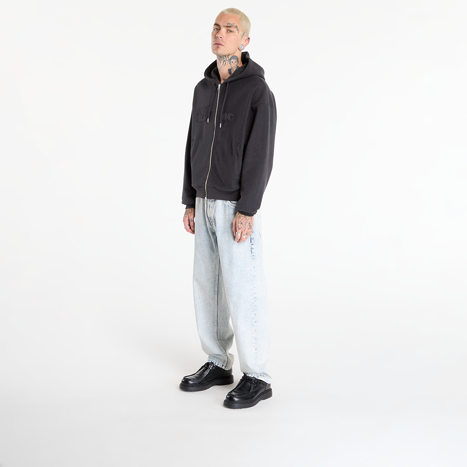 Mikinas ar kapuci un sporta krekli Dime Reverse French Terry Zip Hoodie UNISEX Vintage Black