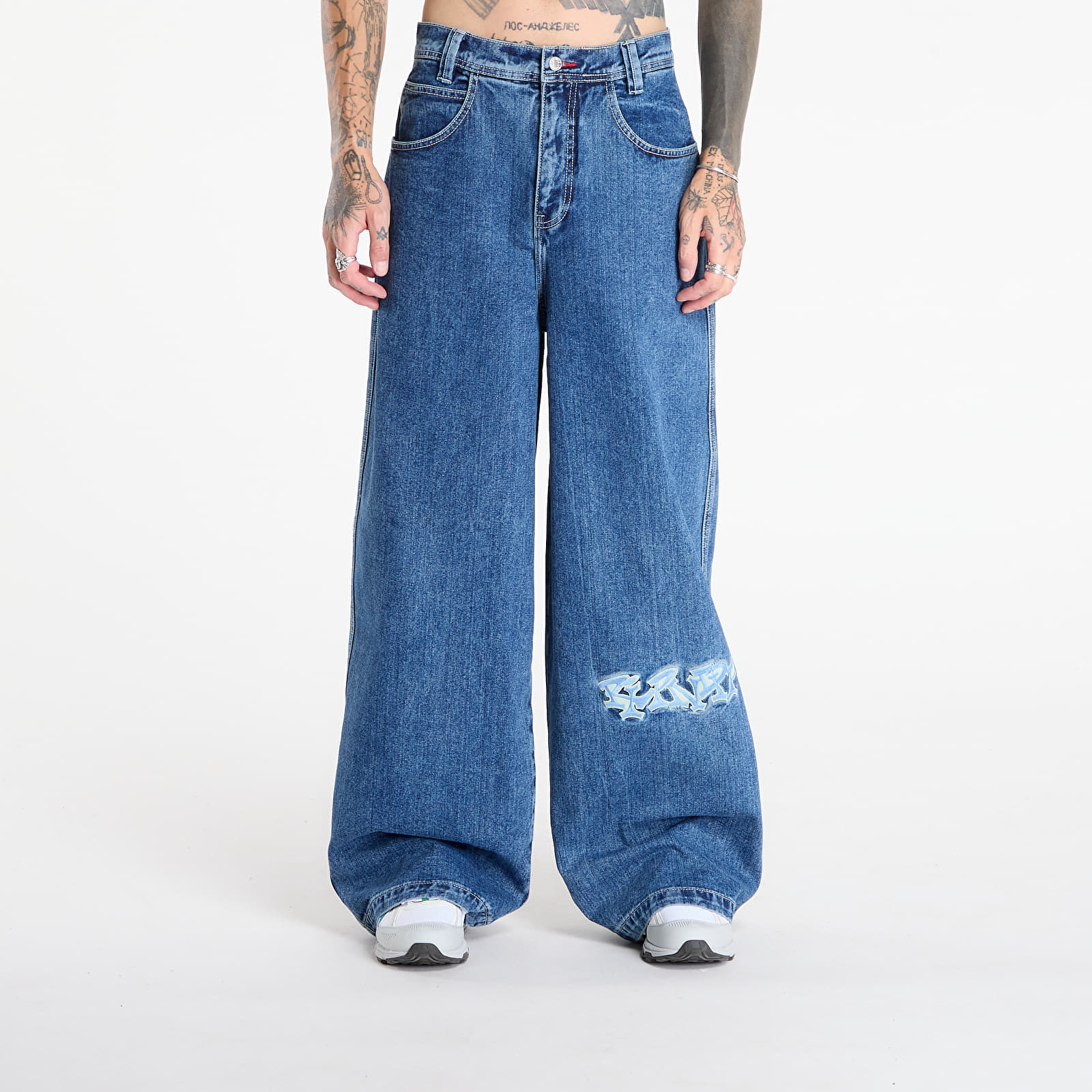 Blugi RIPNDIP Ace Ultra Wide Leg Pants Medium Wash L