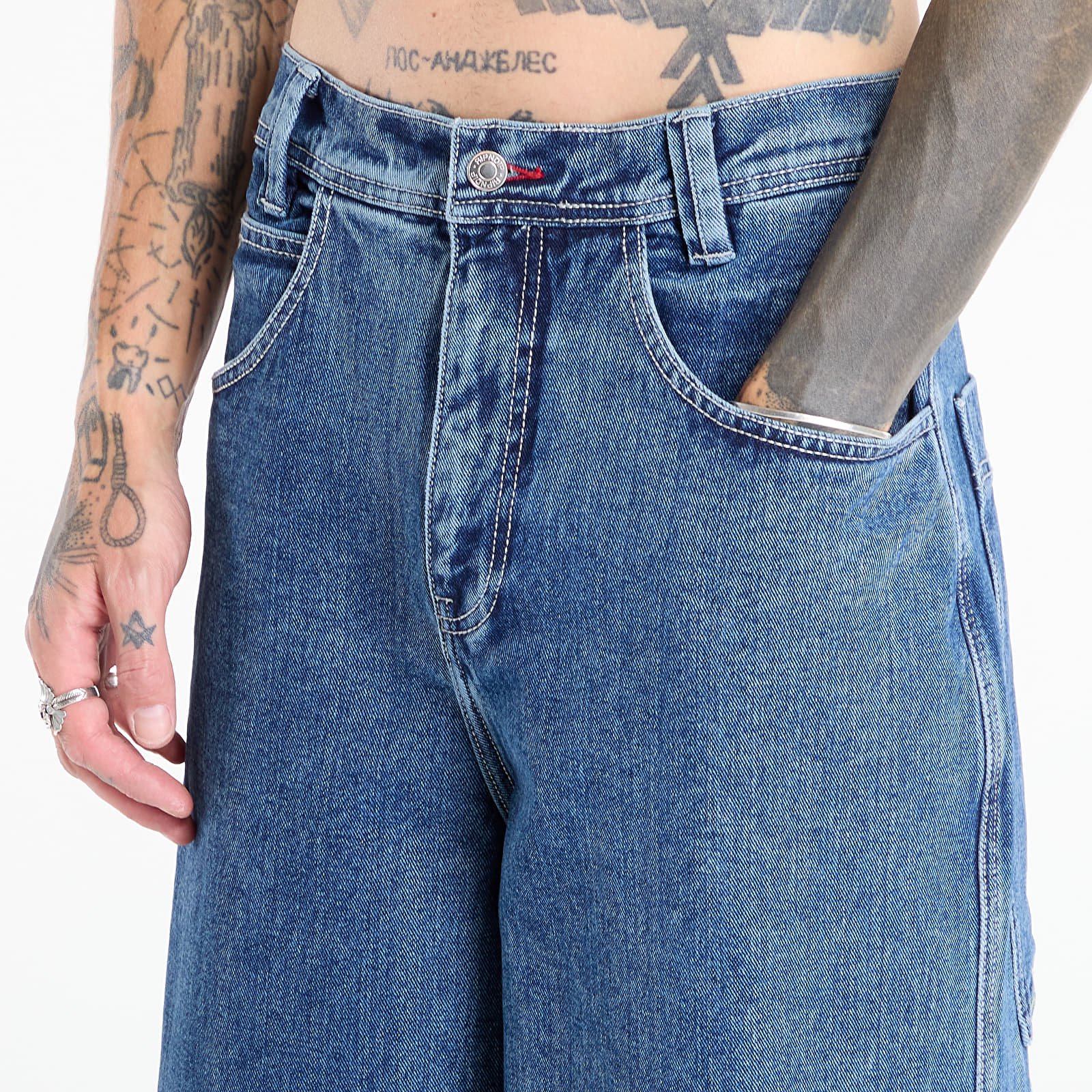 Džínsy RIPNDIP Ace Ultra Wide Leg Pants Medium Wash