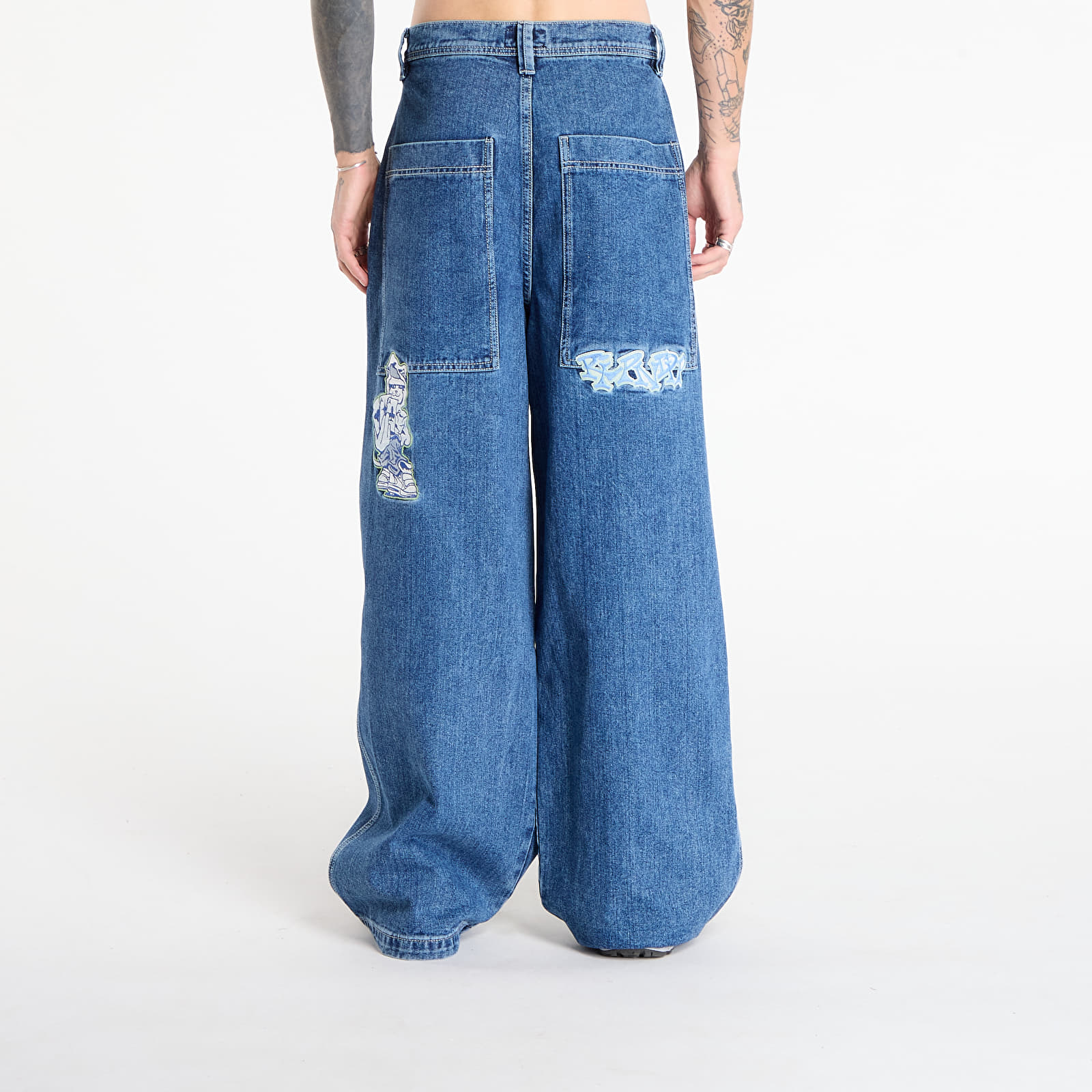 Džínsy RIPNDIP Ace Ultra Wide Leg Pants Medium Wash