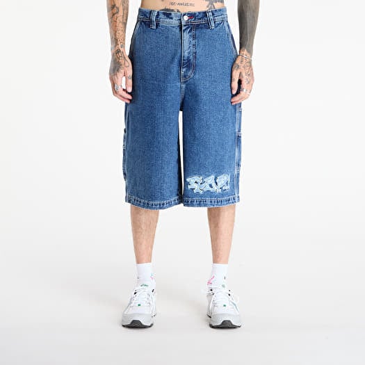 RIPNDIP Ace Ultra Wide Leg Shorts Medium Wash
