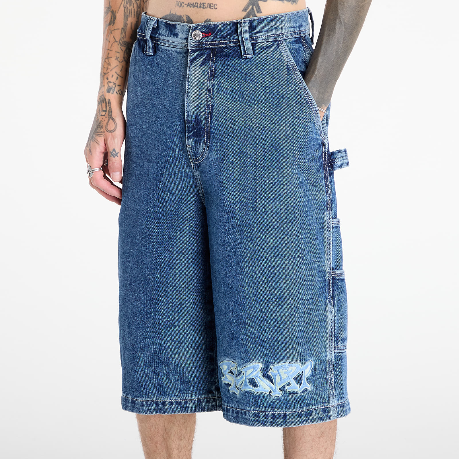 Kurzhosen RIPNDIP Ace Ultra Wide Leg Shorts Medium Wash