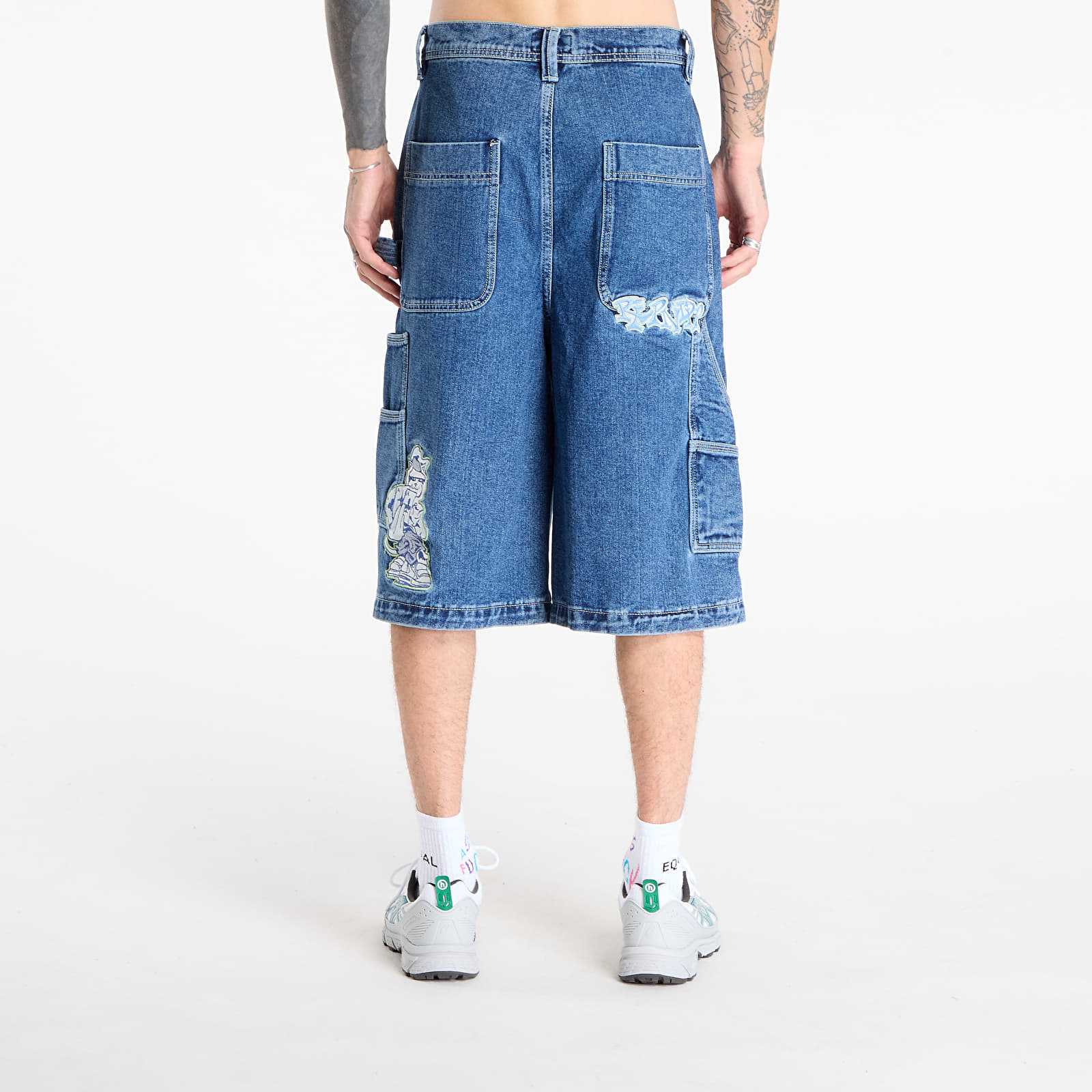 Kurzhosen RIPNDIP Ace Ultra Wide Leg Shorts Medium Wash
