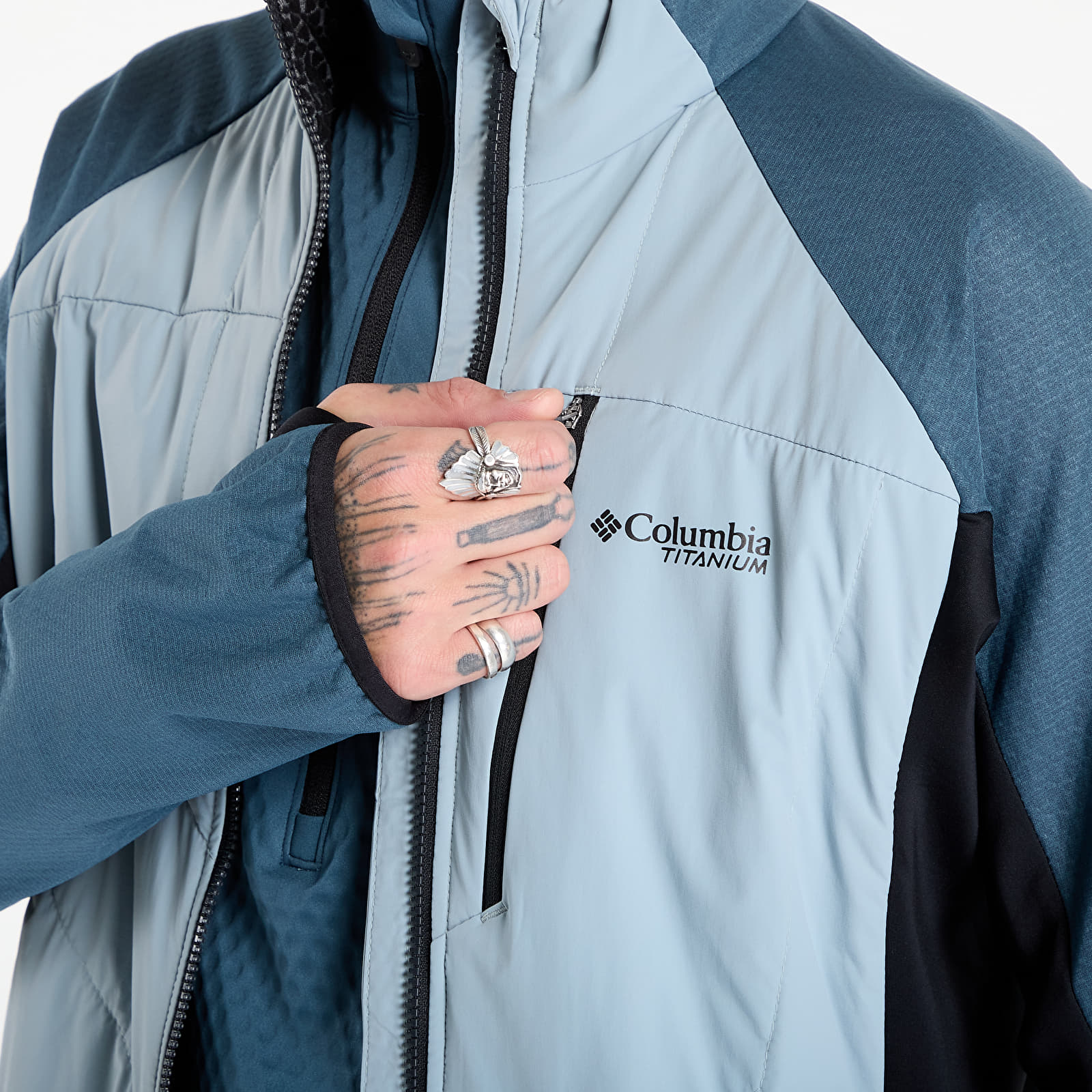 Hoodies für Männer Columbia Arctic Crest™ Hybrid Full Zip Crushed Blue/ Everblue/ Black