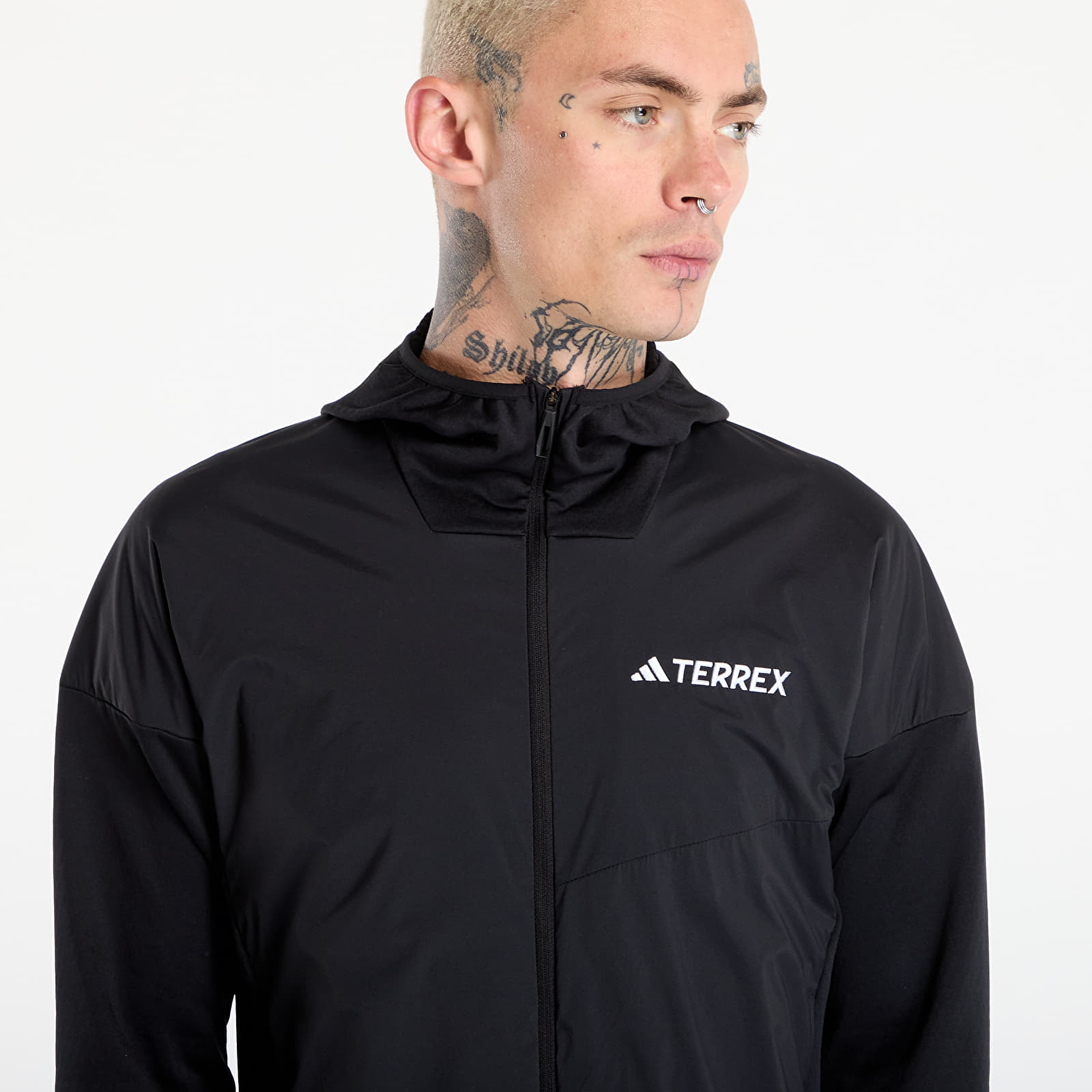 Sweatjacken und Sweatshirts adidas Terrex Xperior Climawarm+ Wind Light Fleece Hooded Jacket Black/ Willow Grey/ Light Rosewood