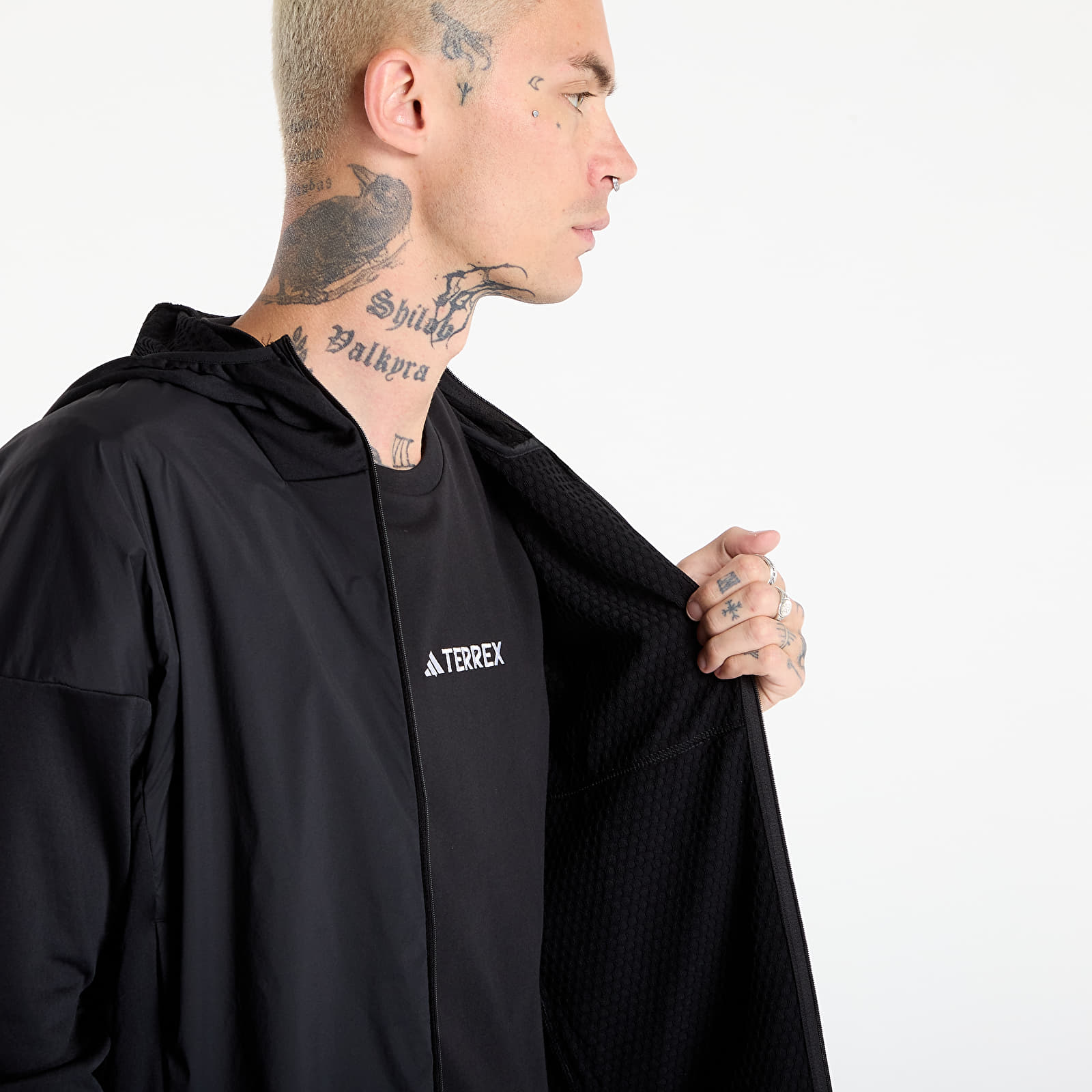 Sweatjacken und Sweatshirts adidas Terrex Xperior Climawarm+ Wind Light Fleece Hooded Jacket Black/ Willow Grey/ Light Rosewood