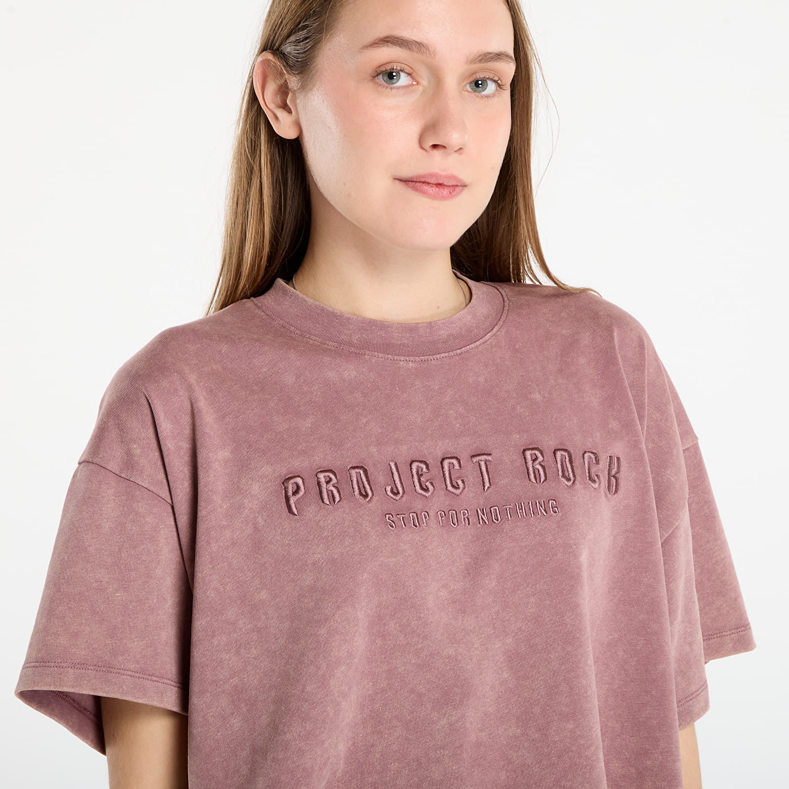 Damen T-Shirts Under Armour Project Rock Statement Graphic SS Tee Maroon Mist