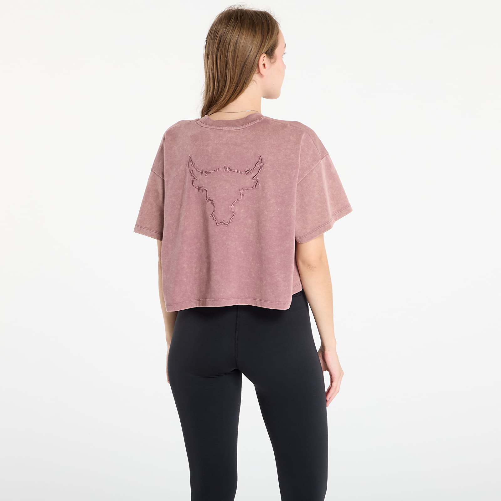 Damen T-Shirts Under Armour Project Rock Statement Graphic SS Tee Maroon Mist