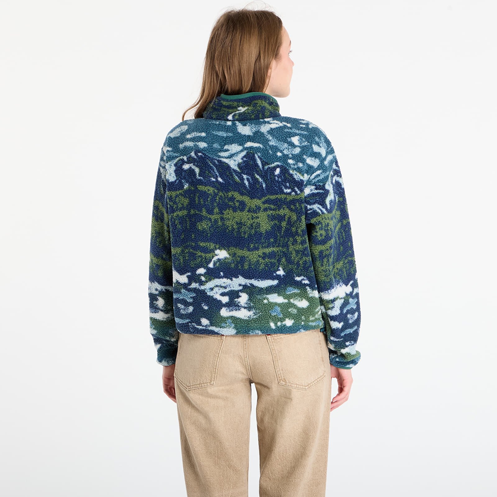 Mikinas ar kapuci un sporta krekli Columbia Helvetia™ II Printed Cropped Half Snap Everblue Sisters/ Rain Forest
