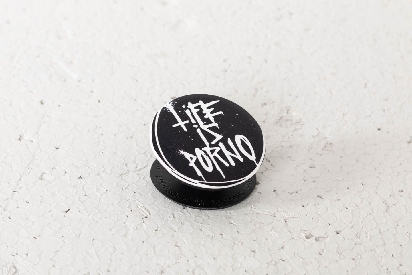 Inne LIFE IS PORNO x PopSockets Phone Grip & Stand Black/ White