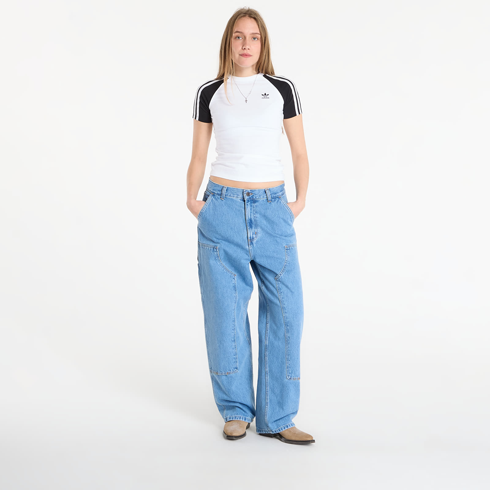 Džinsi Carhartt WIP W' Brandon Double Knee Pant Blue Stone Bleached