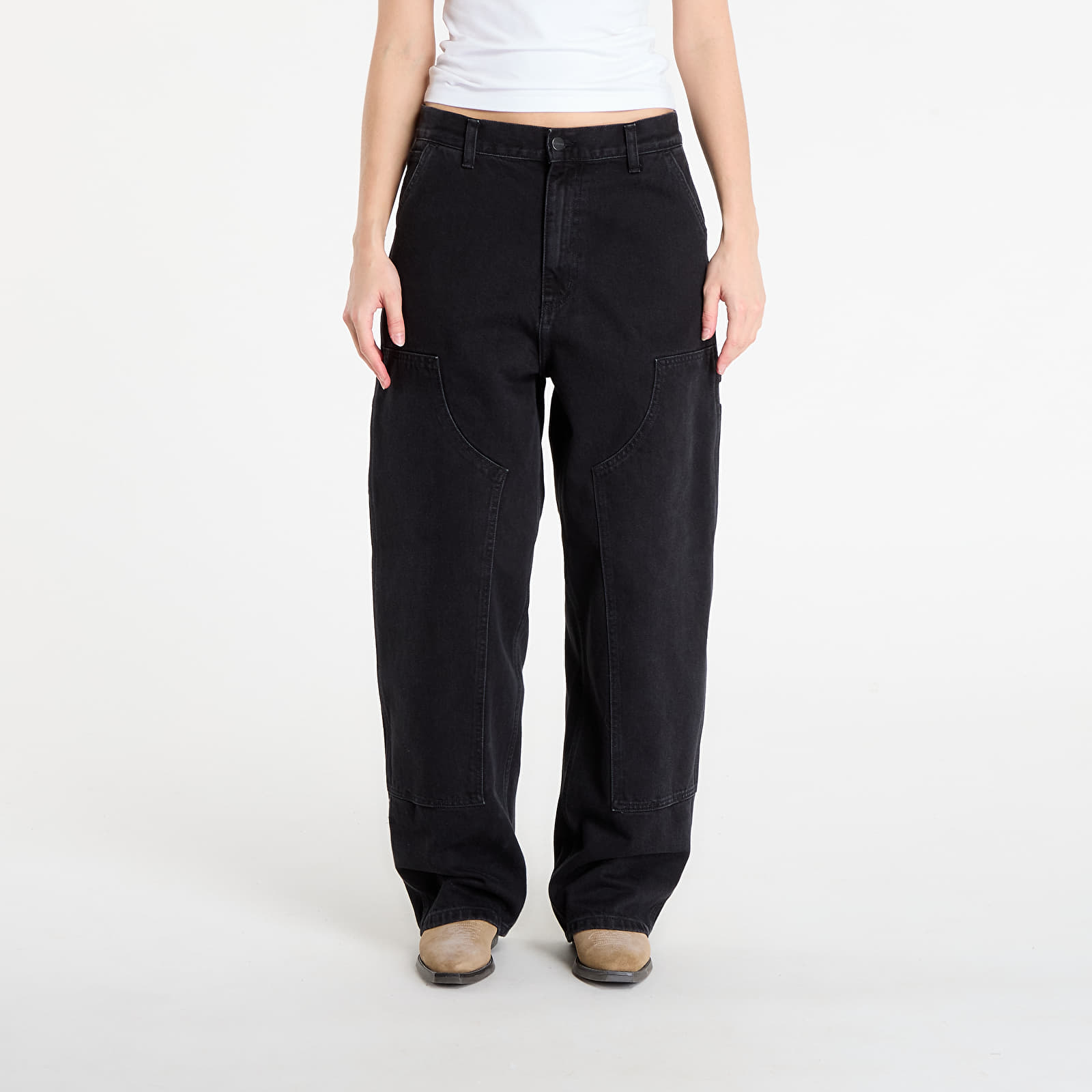 Sieviešu bikses Carhartt WIP W' Brandon Double Knee Pant Black Stone Washed