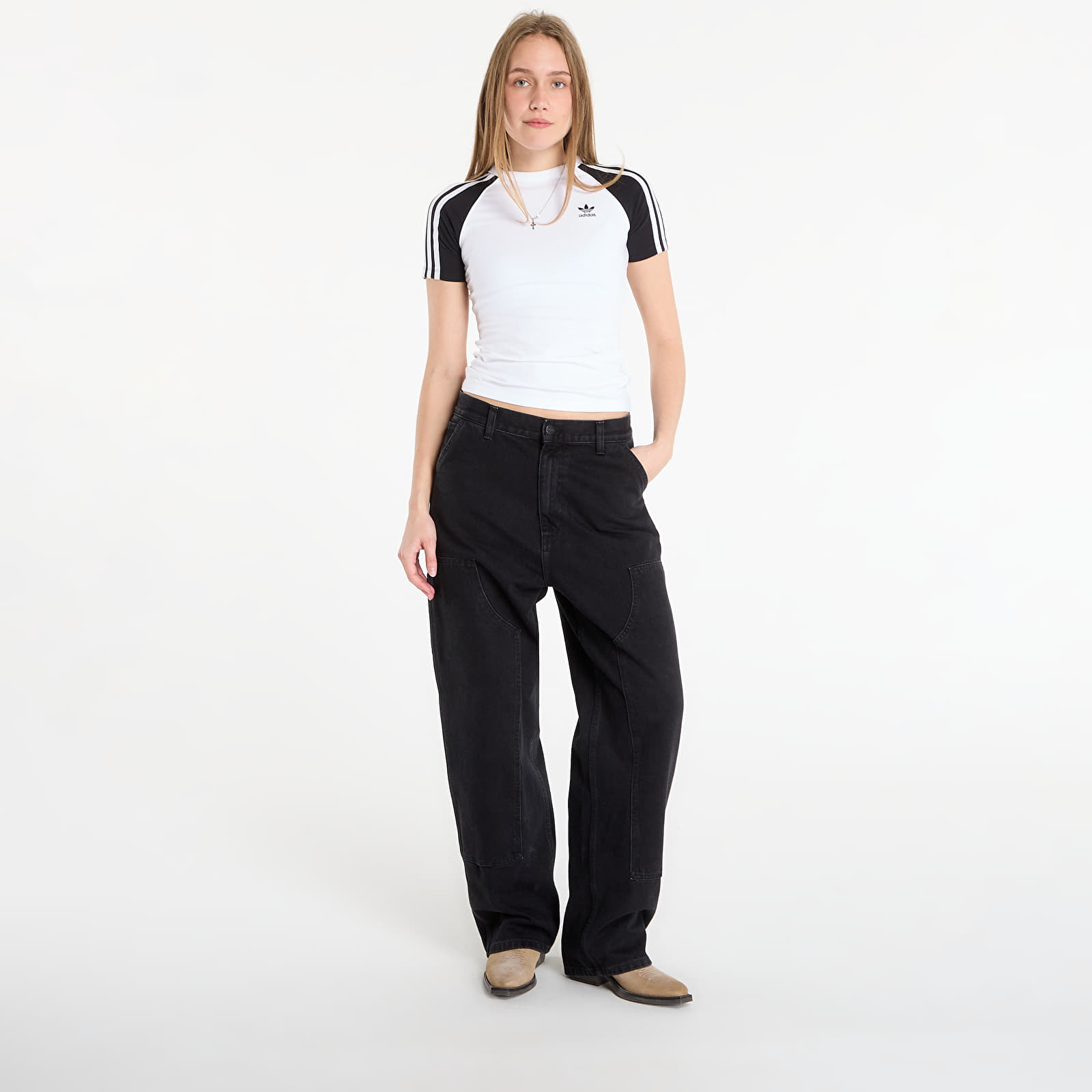 Sieviešu bikses Carhartt WIP W' Brandon Double Knee Pant Black Stone Washed