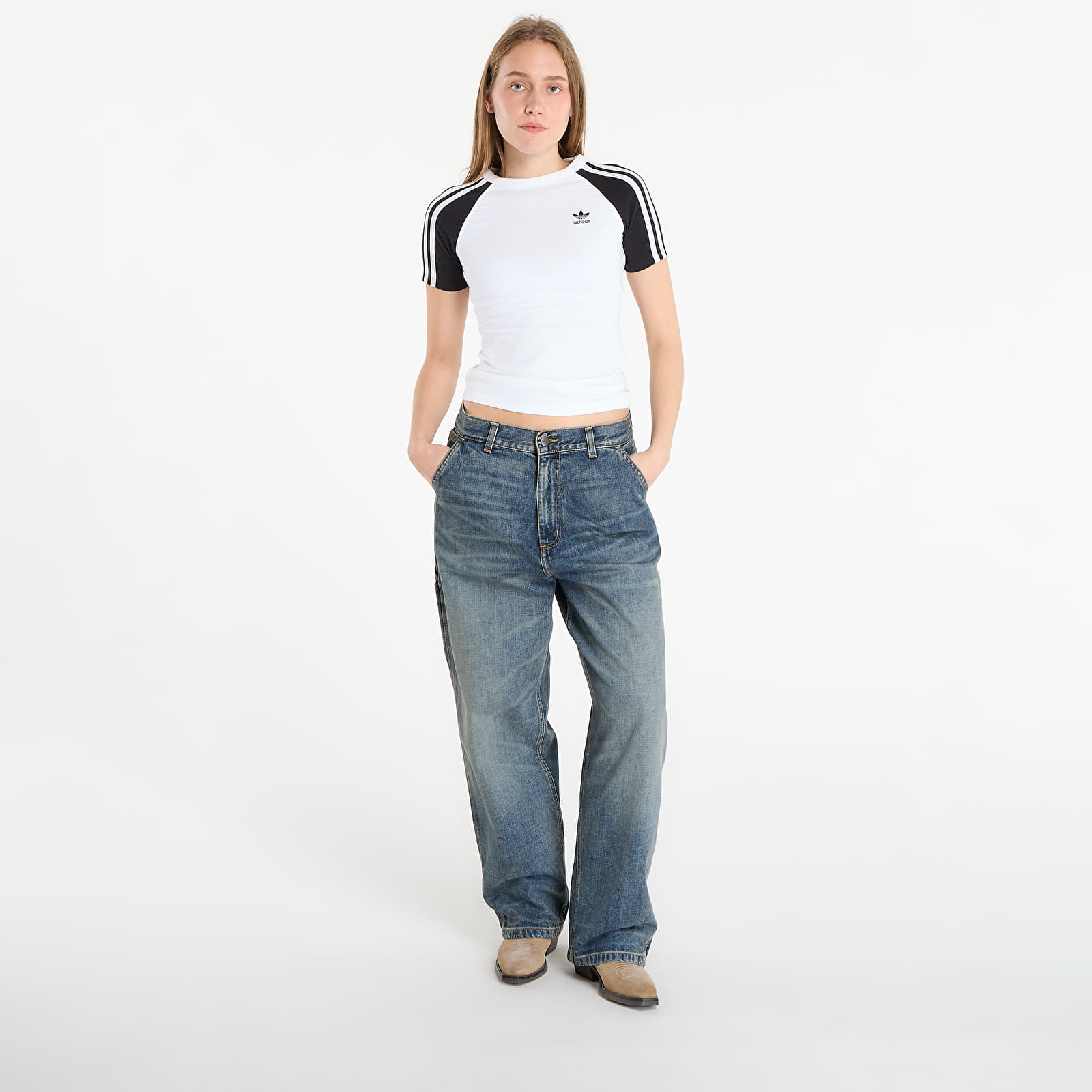Džinsi Carhartt WIP W' Brandon Single Knee Pant Blue Worn Used Wash