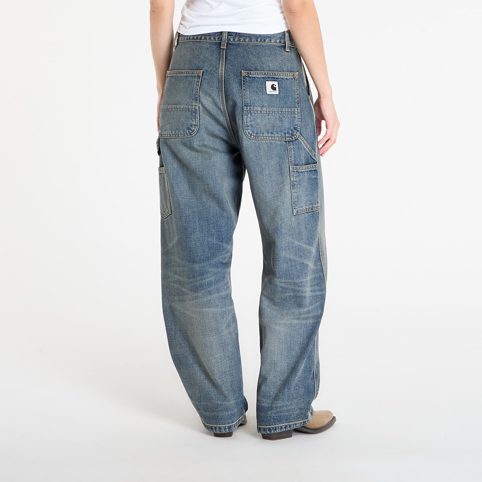 Džinsi Carhartt WIP W' Brandon Single Knee Pant Blue Worn Used Wash