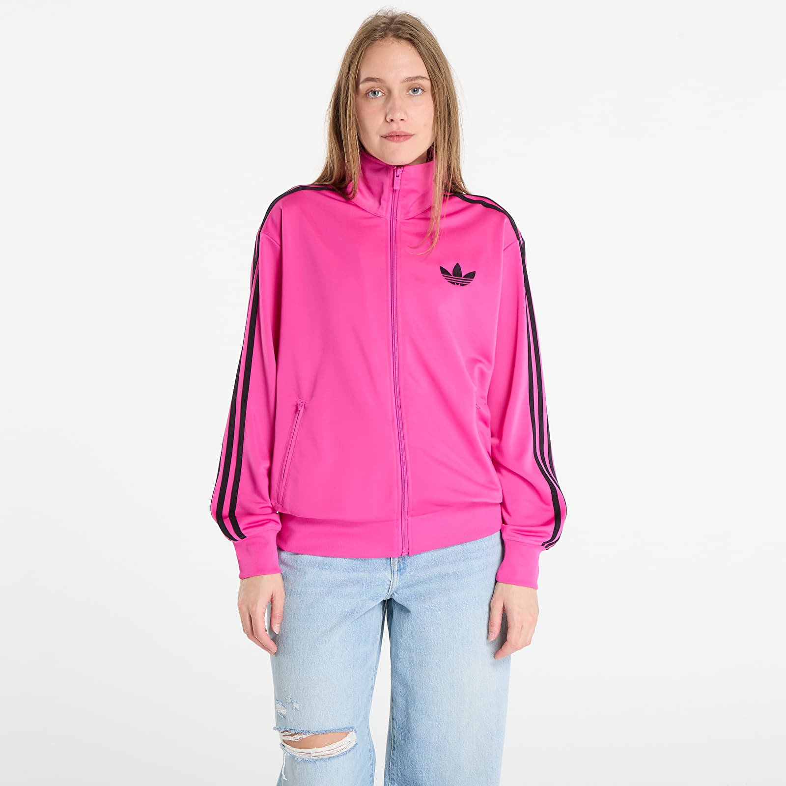 Chaquetas de mujer adidas Adicolor Classic Firebird Loose Track Top Semi Lucid Fuchsia/ Black