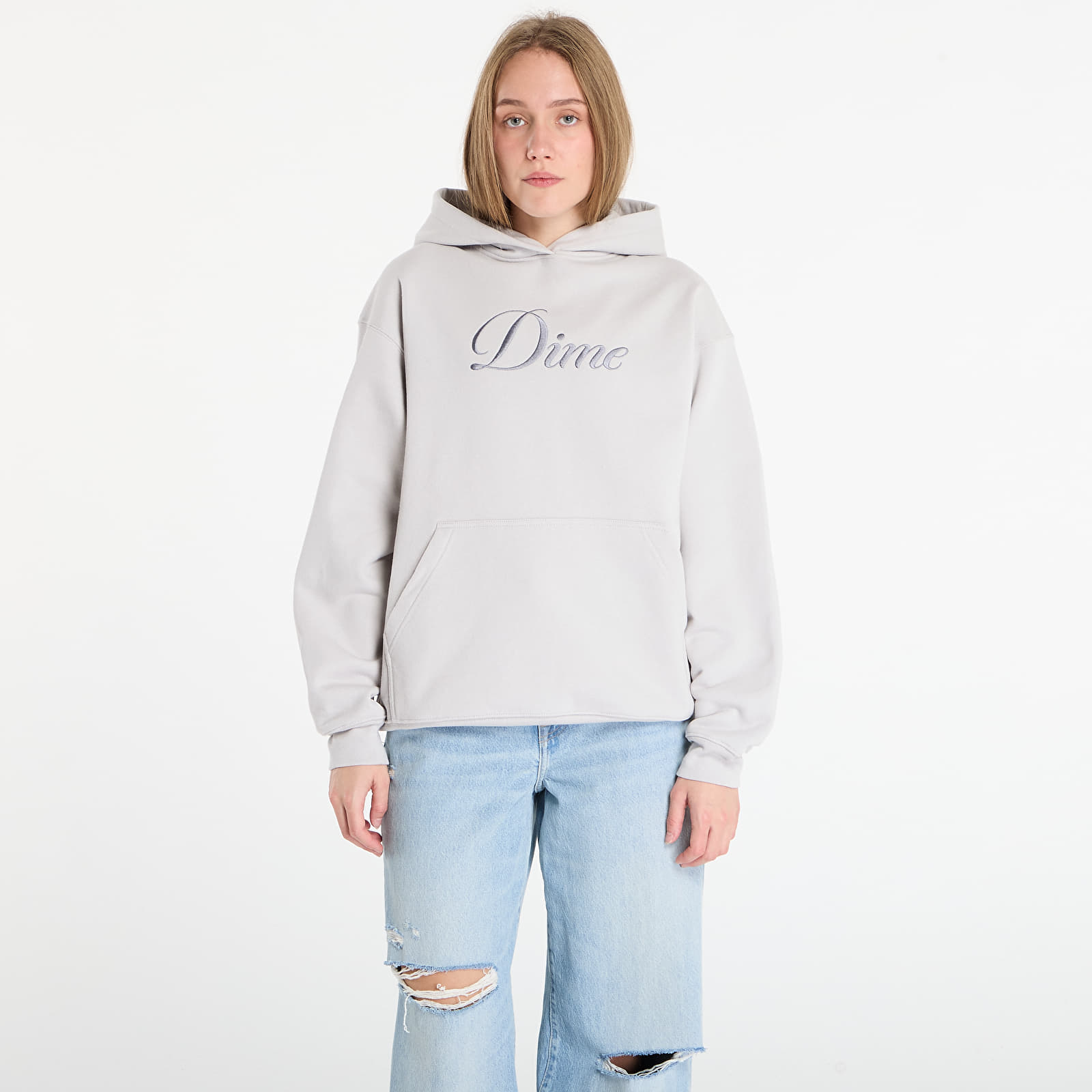 Mikinas ar kapuci un sporta krekli Dime Cursive Hoodie UNISEX Cement