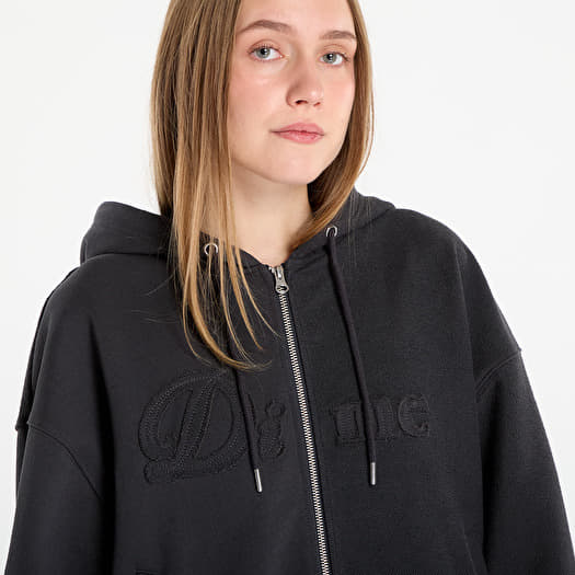 Dime Reverse French Terry Zip Hoodie UNISEX Vintage Black | Footshop