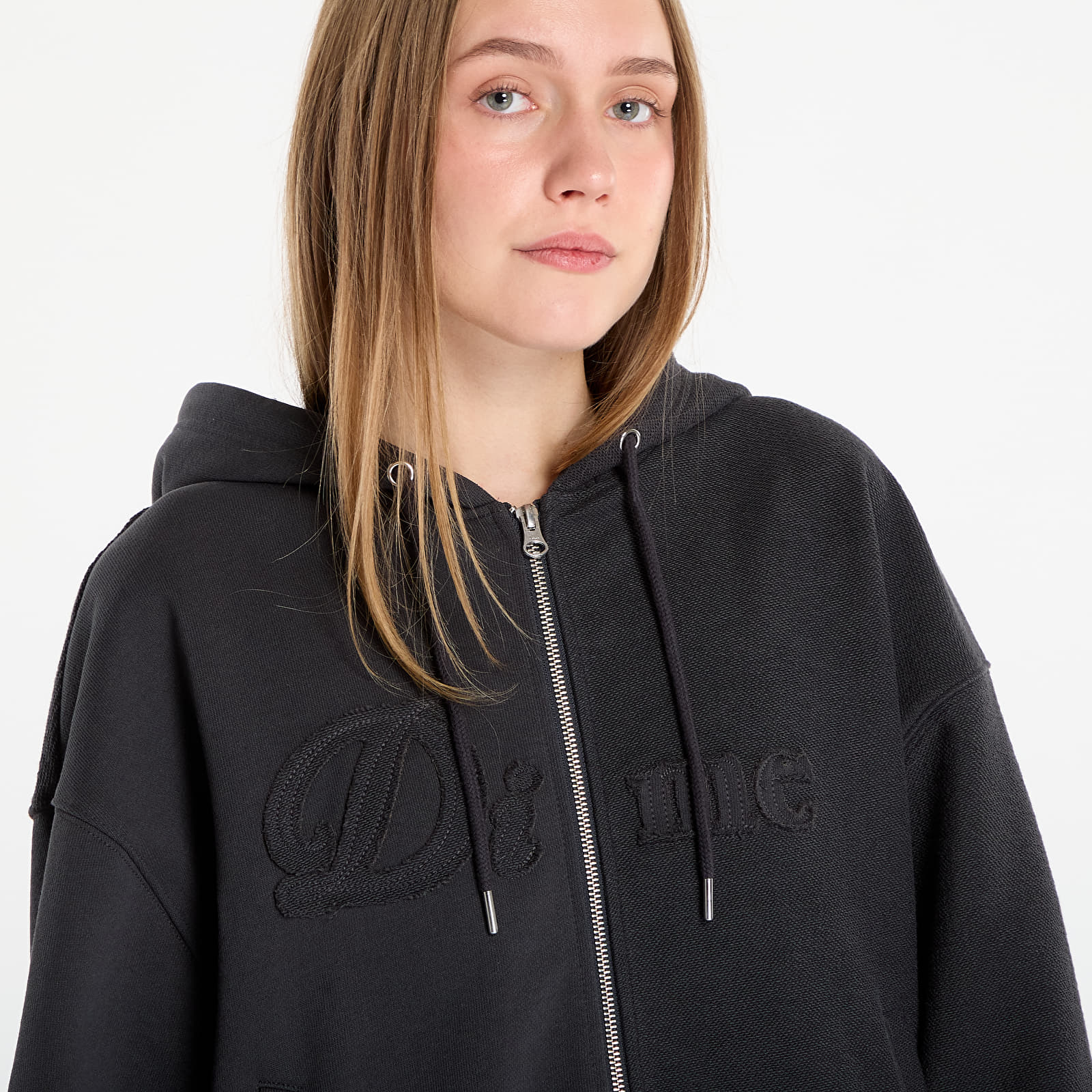 Mikinas ar kapuci un sporta krekli Dime Reverse French Terry Zip Hoodie UNISEX Vintage Black