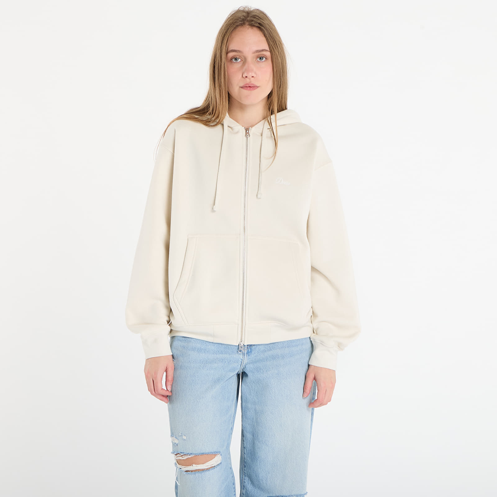 Felpe Dime Cursive Zip Hoodie UNISEX Natural