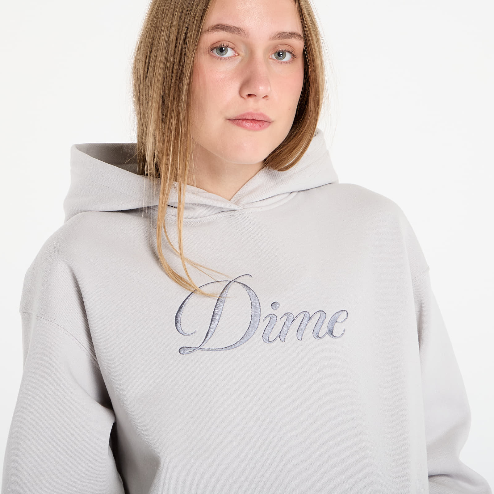Mikinas ar kapuci un sporta krekli Dime Cursive Hoodie UNISEX Cement