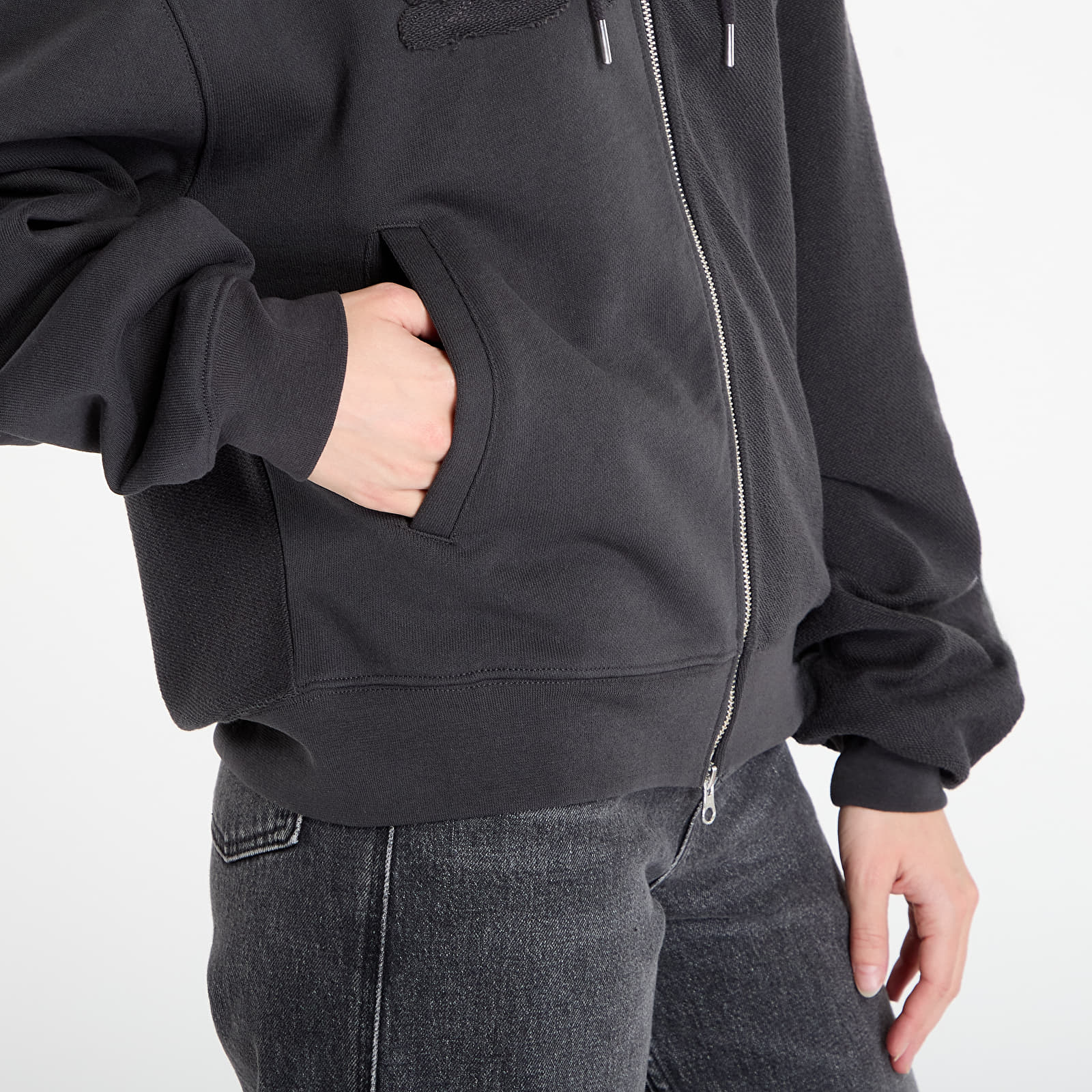 Mikinas ar kapuci un sporta krekli Dime Reverse French Terry Zip Hoodie UNISEX Vintage Black