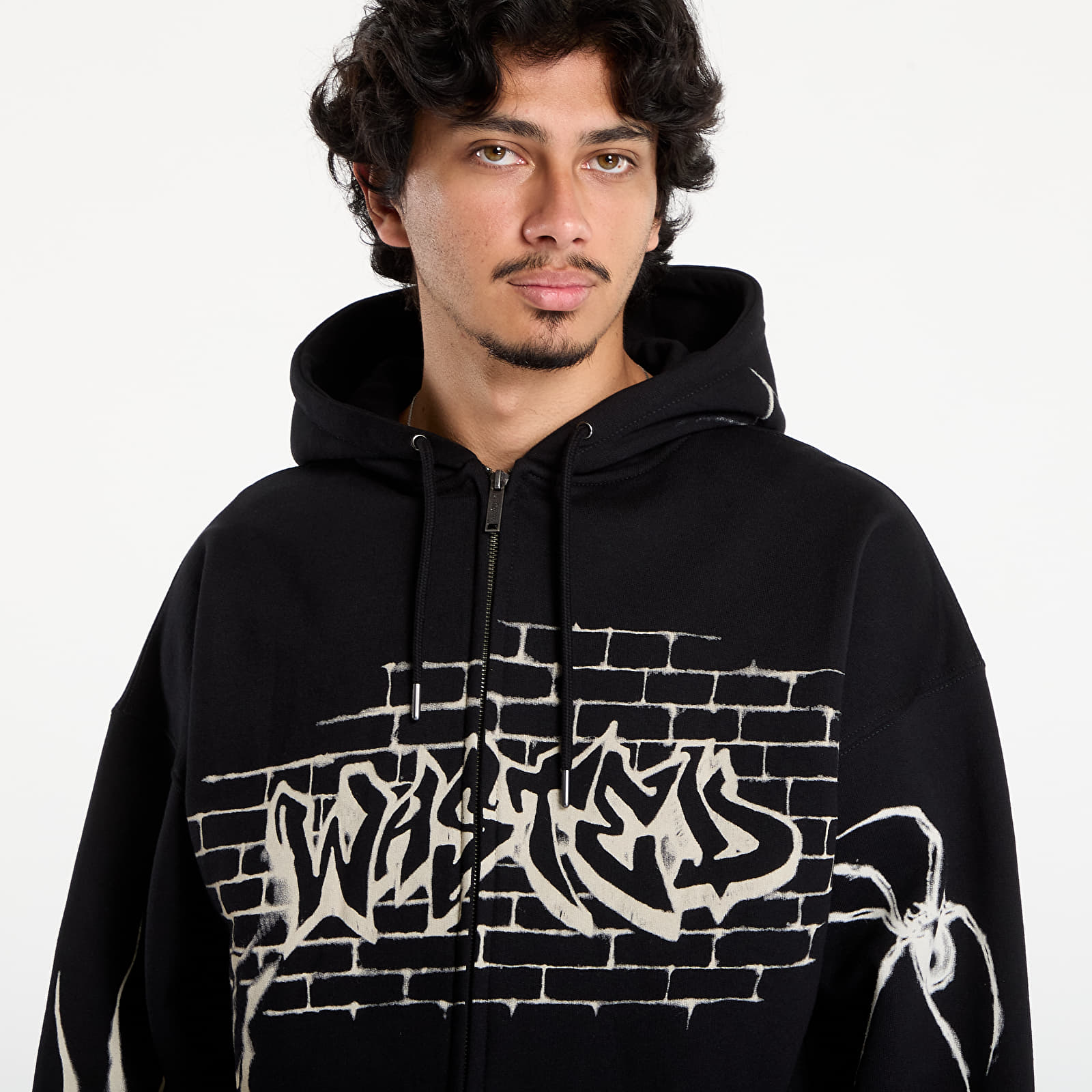 Mikinas ar kapuci un sporta krekli Wasted Paris M Atm Boxy Zip Hoodie Black