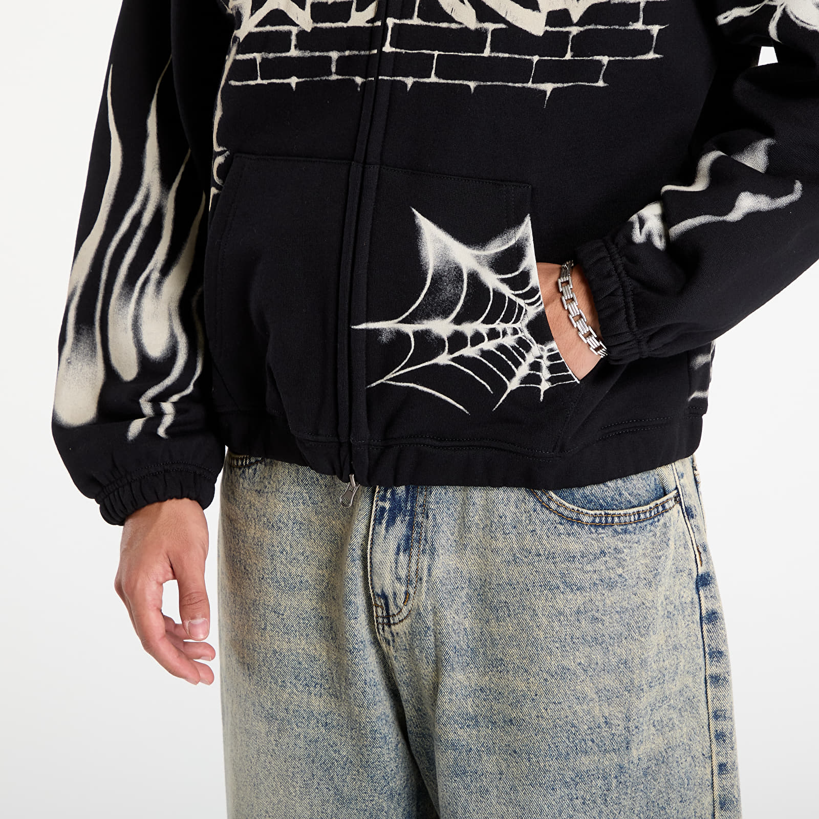 Mikinas ar kapuci un sporta krekli Wasted Paris M Atm Boxy Zip Hoodie Black