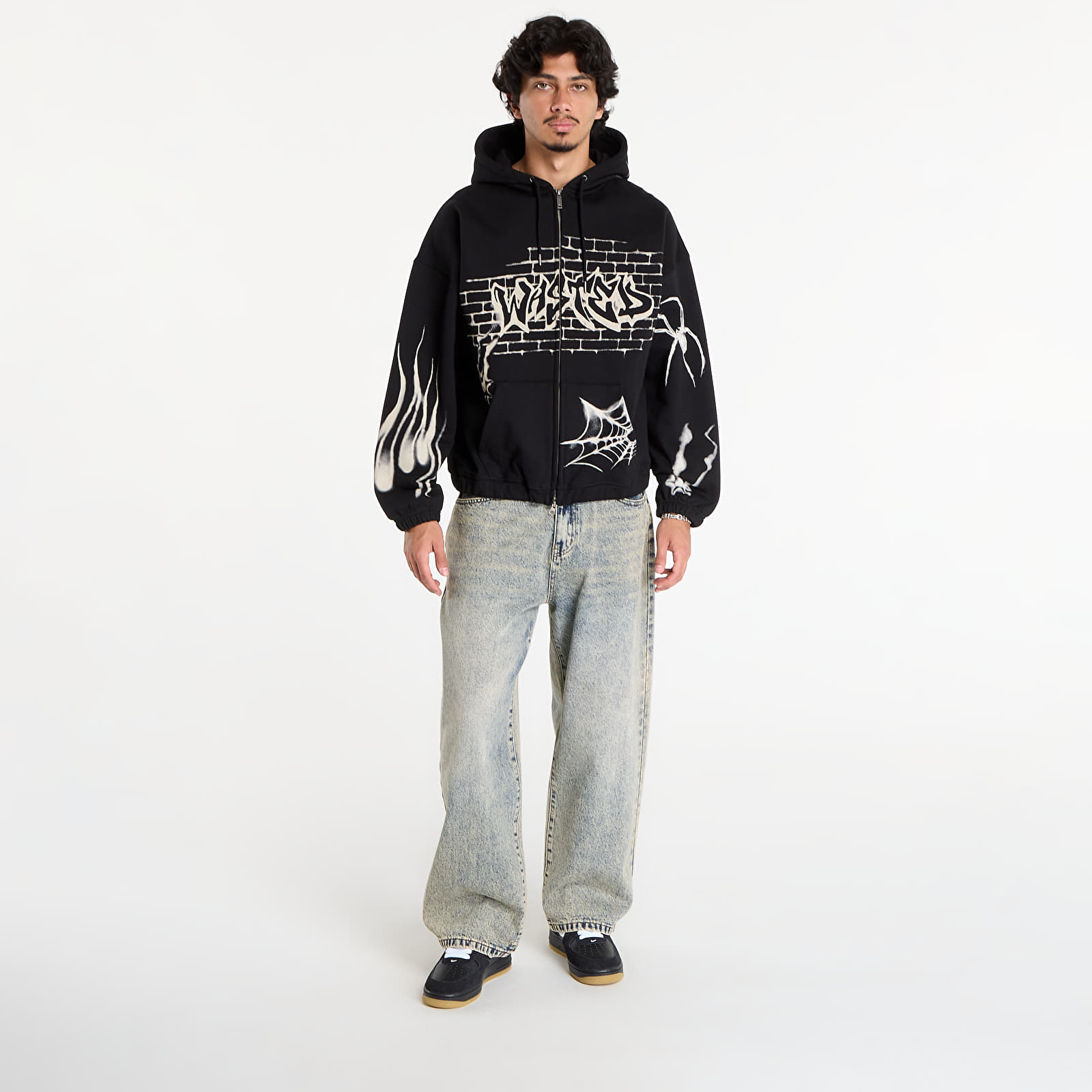 Mikinas ar kapuci un sporta krekli Wasted Paris M Atm Boxy Zip Hoodie Black