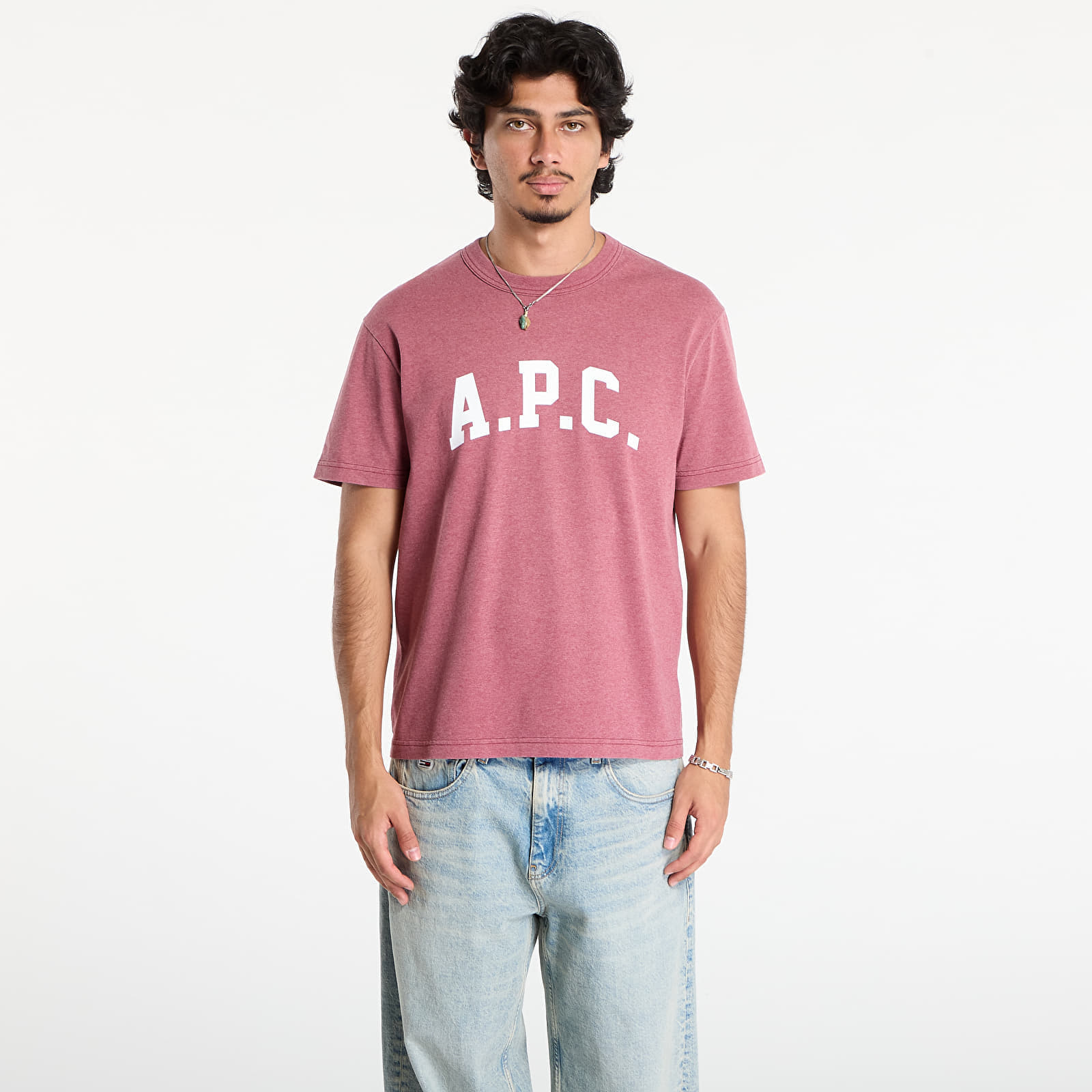 Tricou A.P.C. T-Shirt Marcus Rouge Fonce Blanc M