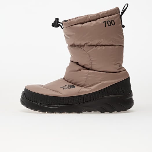The North Face Nuptse Traction Bootie Mushroom Grey/ TNF Black