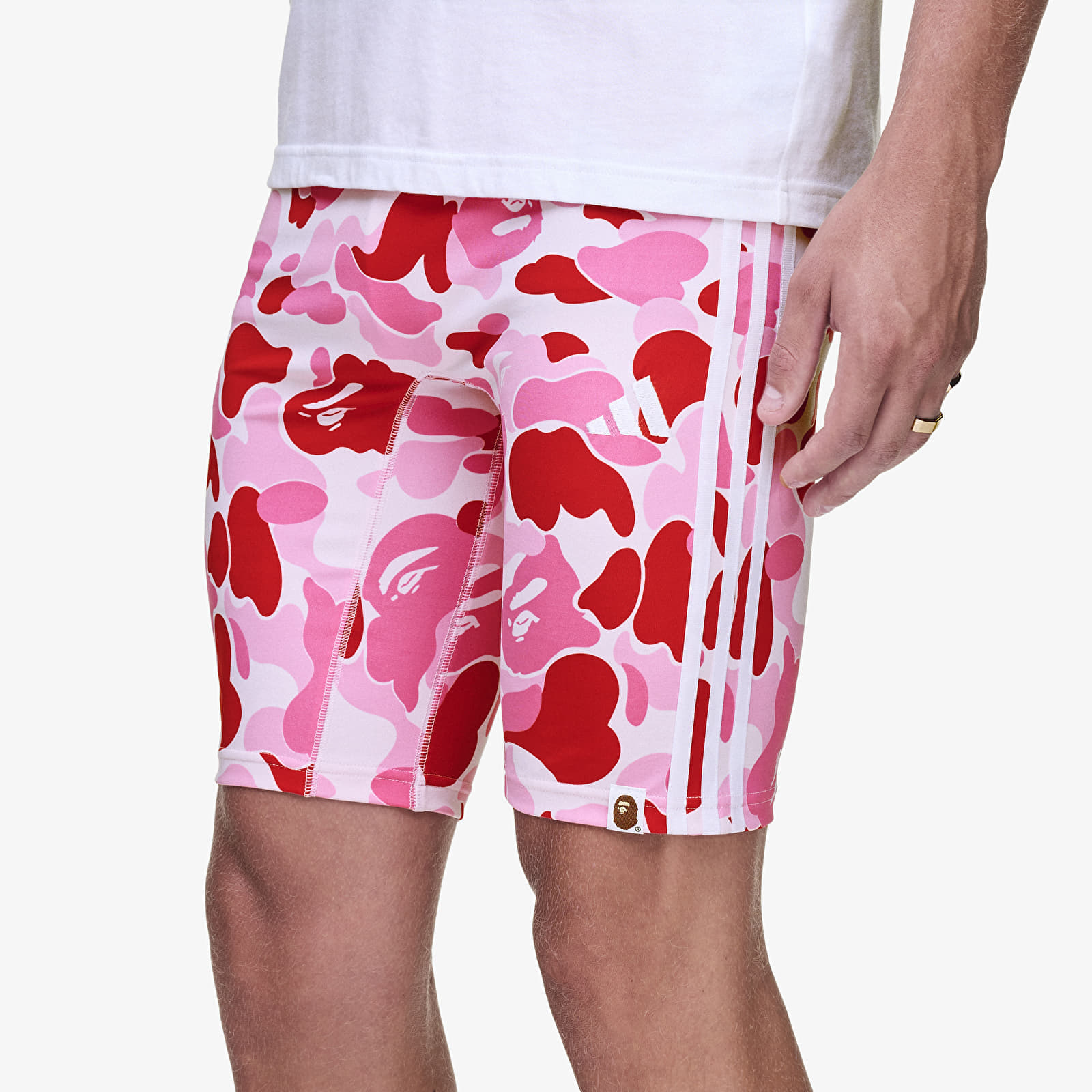 Pantaloni scurți adidas x BAPE FB Tights Semi Solar Pink S