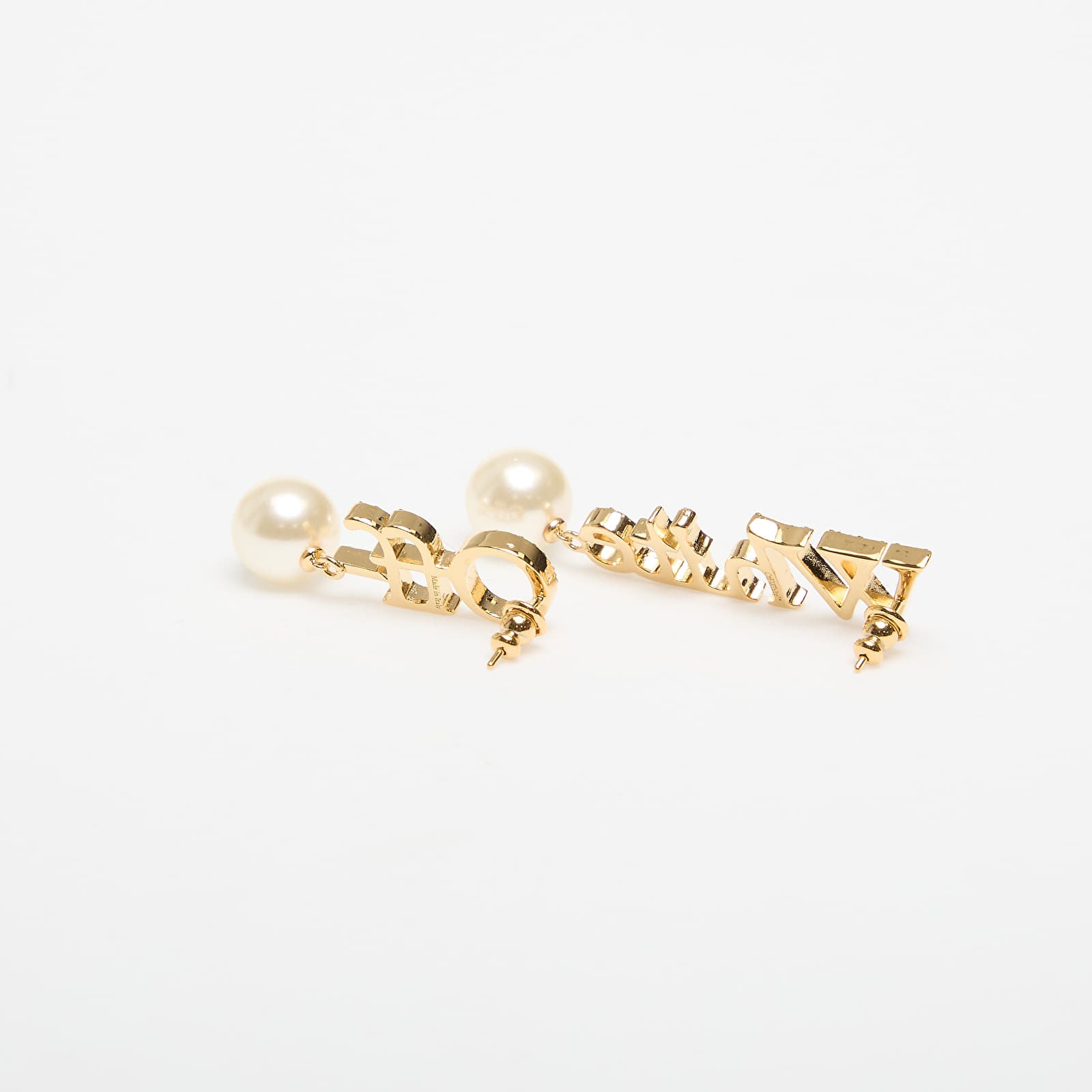 Rotaslietas Off-White Logo Earrings W/Strass&Pearl Gold/ White