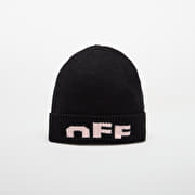 OFF-WHITE KIDS Type Logo Beanie Black/ Soft Pink