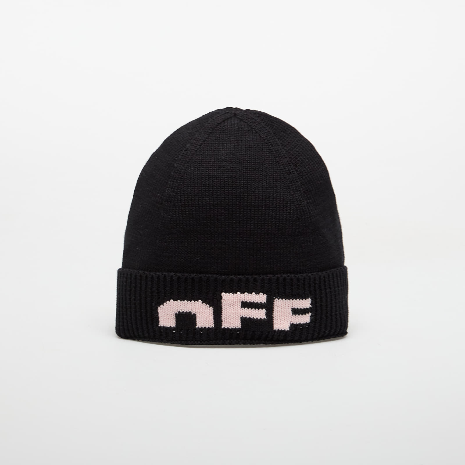 Hats OFF-WHITE KIDS Type Logo Beanie Black/ Soft Pink