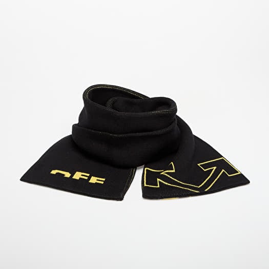 Huivi OFF-WHITE KIDS Type Logo Scarf Black/ Yellow